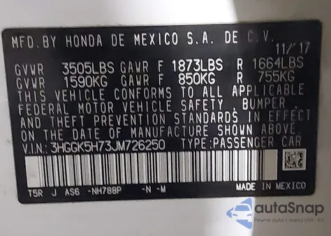 2018 Honda Fit Sport from USA, damaged, VIN 3HGGK5H73JM726250